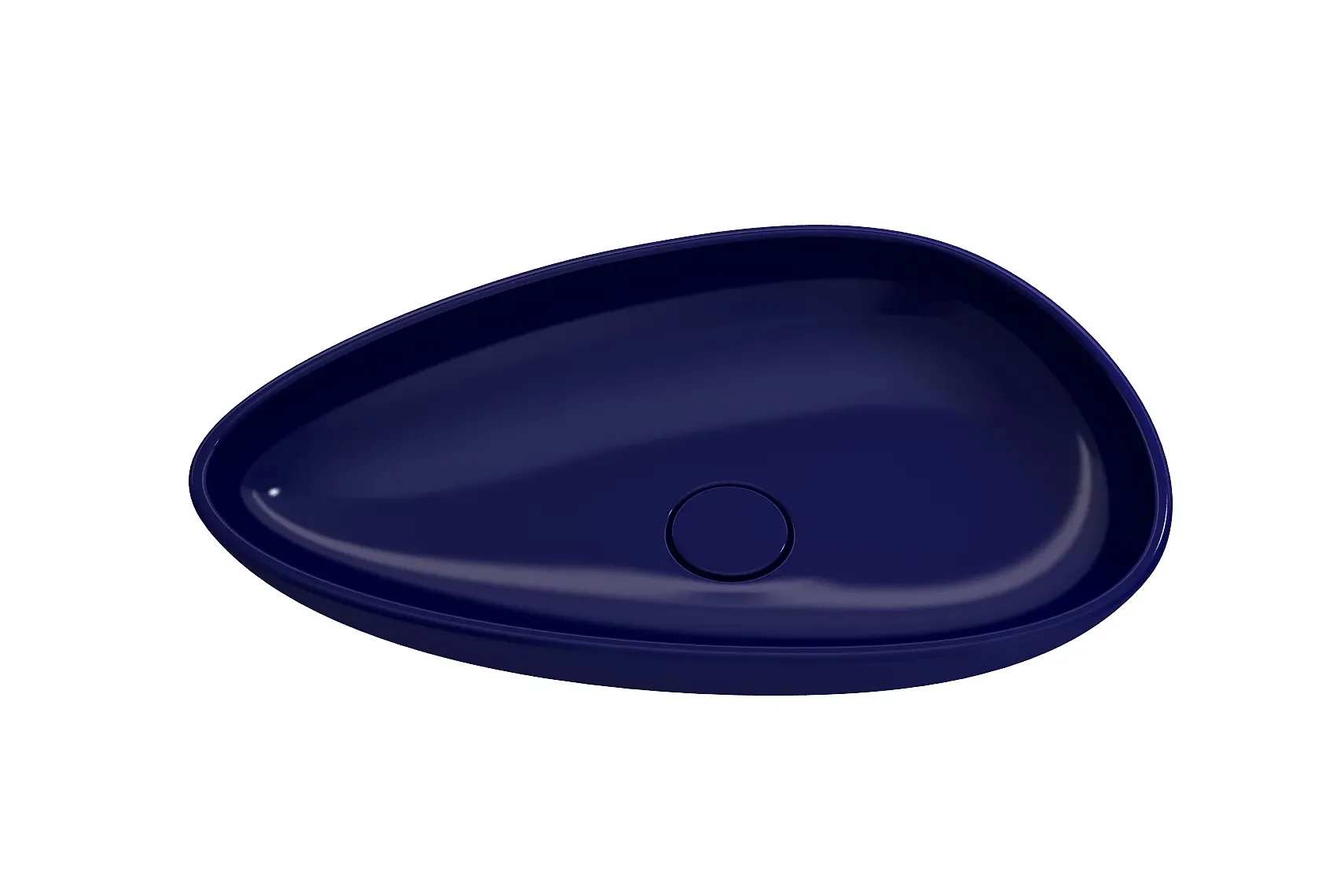 BOCCHI Etna 23" Palette Shaped Vessel Fireclay Bathroom Sink, Sapphire Blue, 1114-010-0125