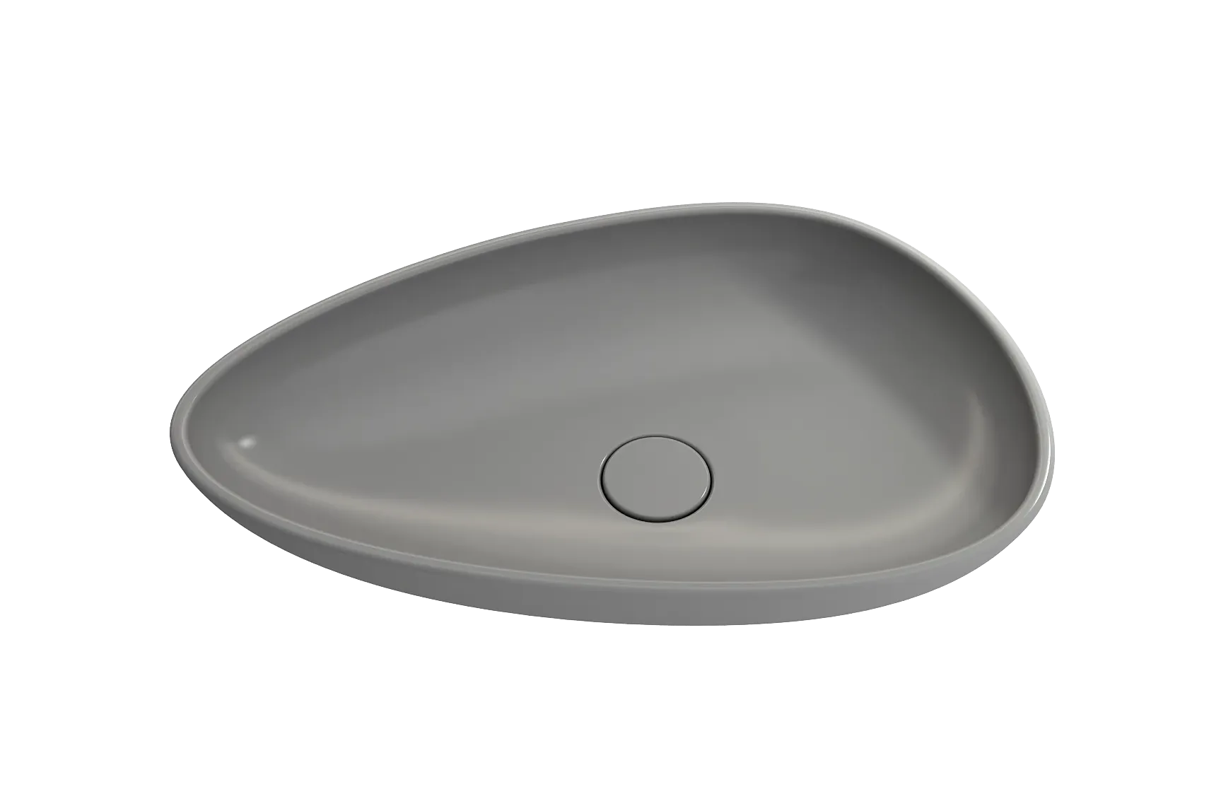 BOCCHI Etna 23" Palette Shaped Vessel Fireclay Bathroom Sink, Matte Gray, 1114-006-0125