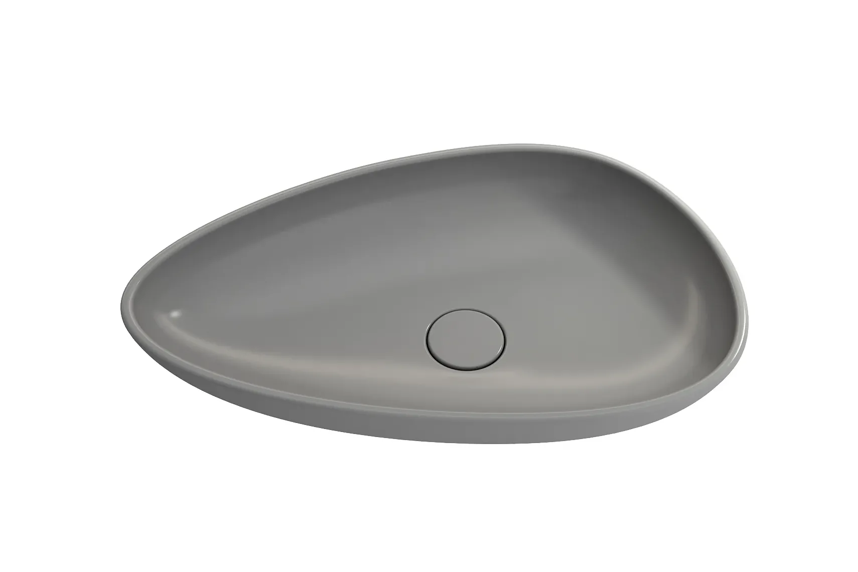 BOCCHI Etna 23" Palette Shaped Vessel Fireclay Bathroom Sink, Matte Gray, 1114-006-0125