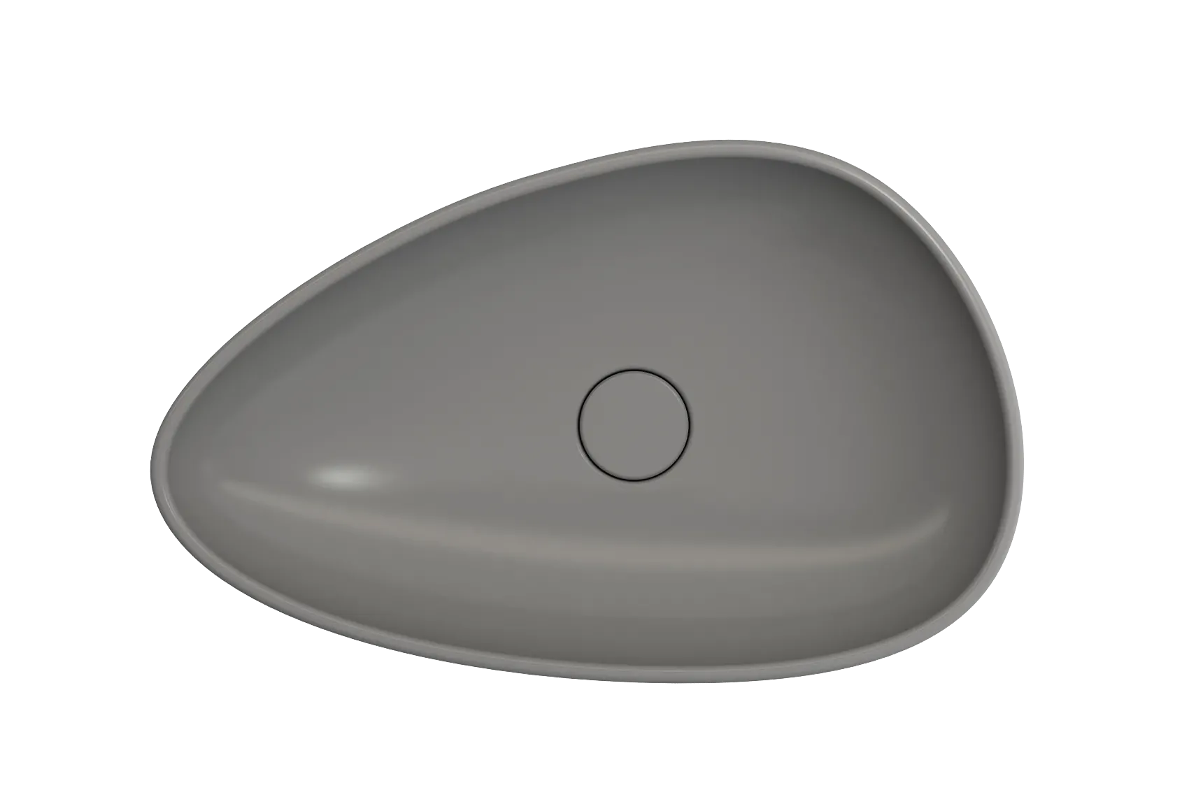 BOCCHI Etna 23" Palette Shaped Vessel Fireclay Bathroom Sink, Matte Gray, 1114-006-0125
