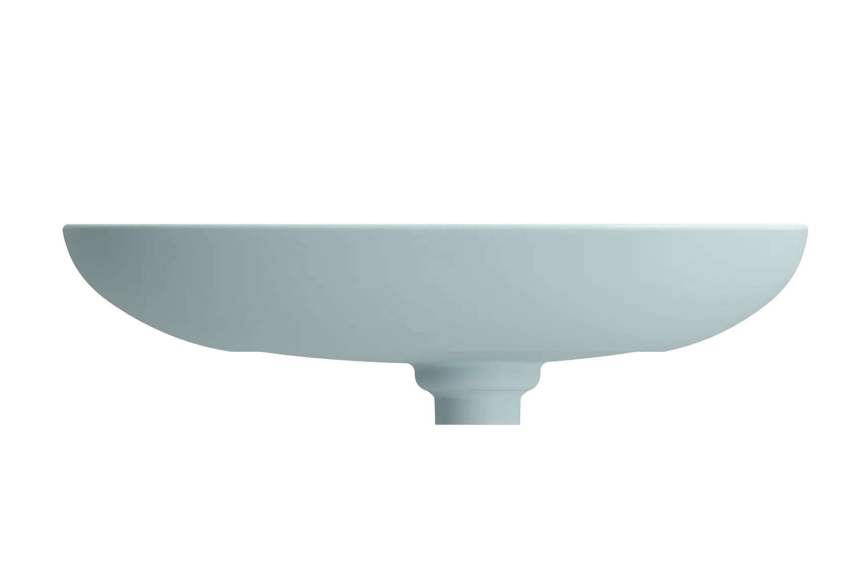 BOCCHI Etna 23" Palette Shaped Vessel Fireclay Bathroom Sink, Matte Ice Blue, 1114-029-0125