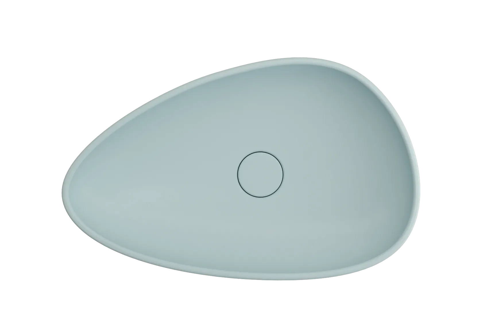 BOCCHI Etna 23" Palette Shaped Vessel Fireclay Bathroom Sink, Matte Ice Blue, 1114-029-0125