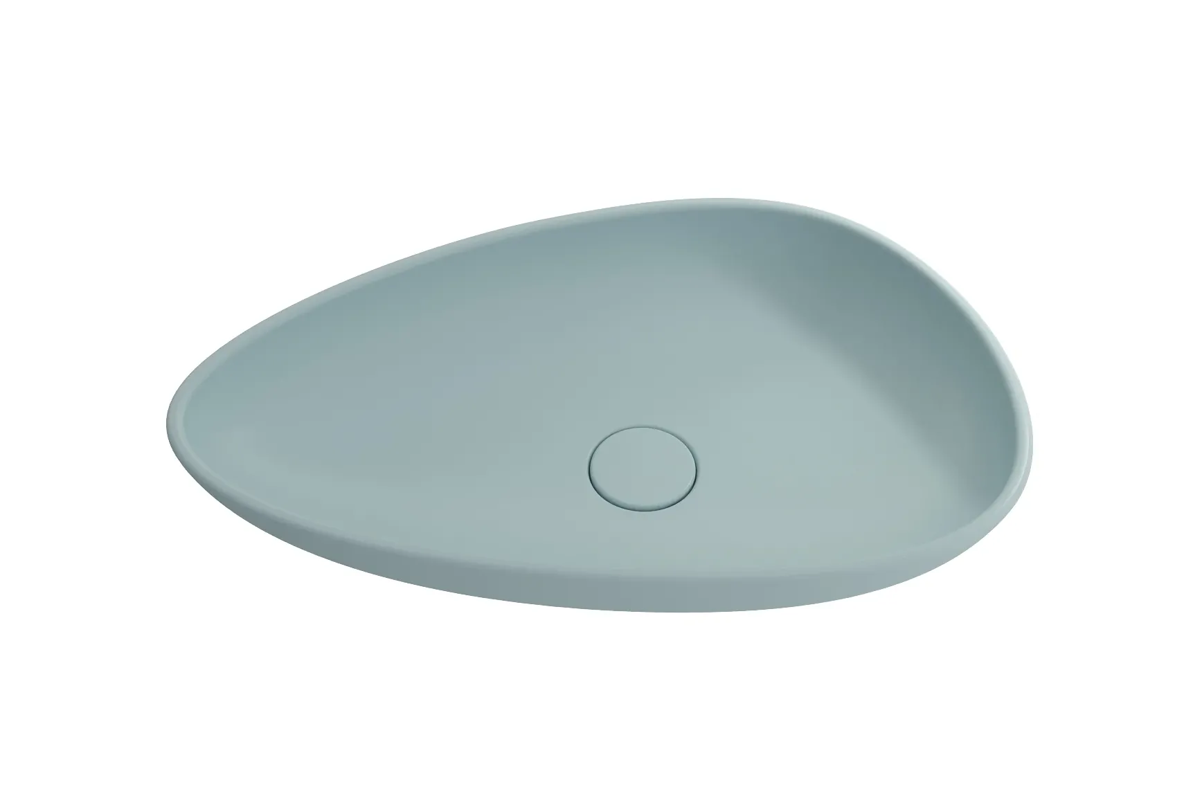 BOCCHI Etna 23" Palette Shaped Vessel Fireclay Bathroom Sink, Matte Ice Blue, 1114-029-0125