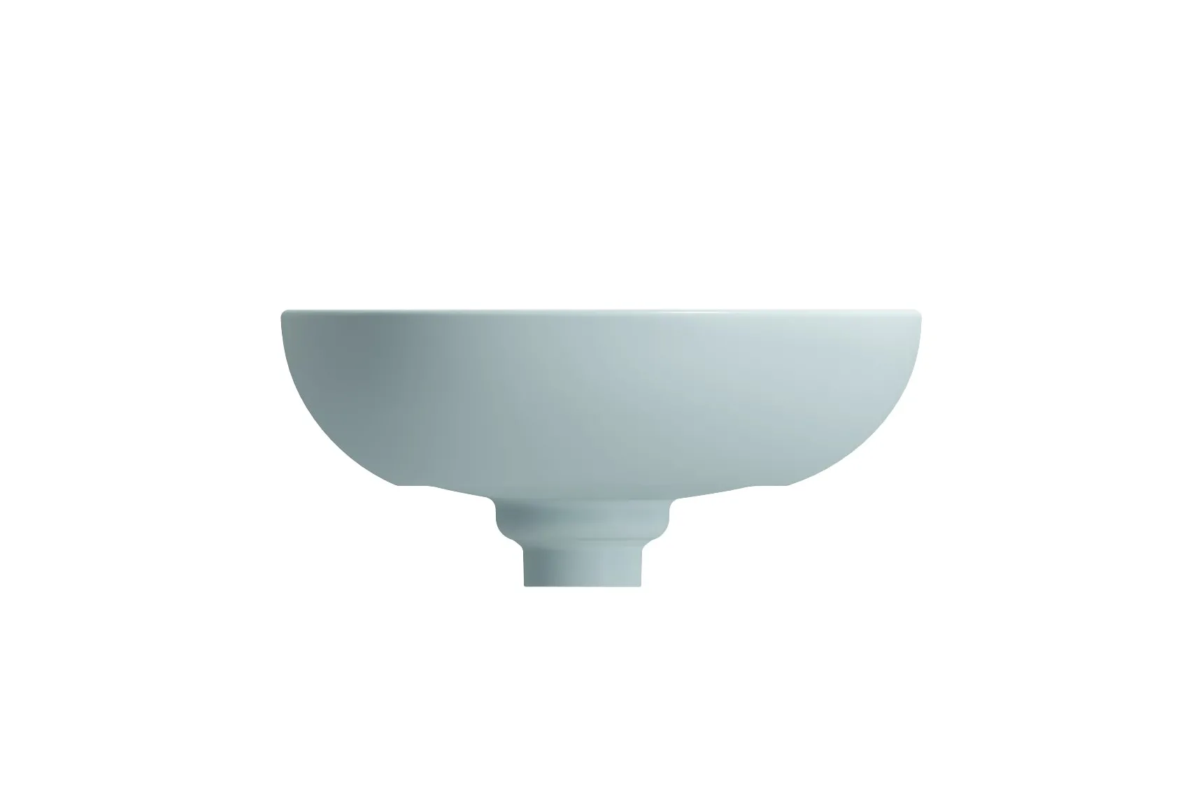 BOCCHI Etna 23" Palette Shaped Vessel Fireclay Bathroom Sink, Matte Ice Blue, 1114-029-0125