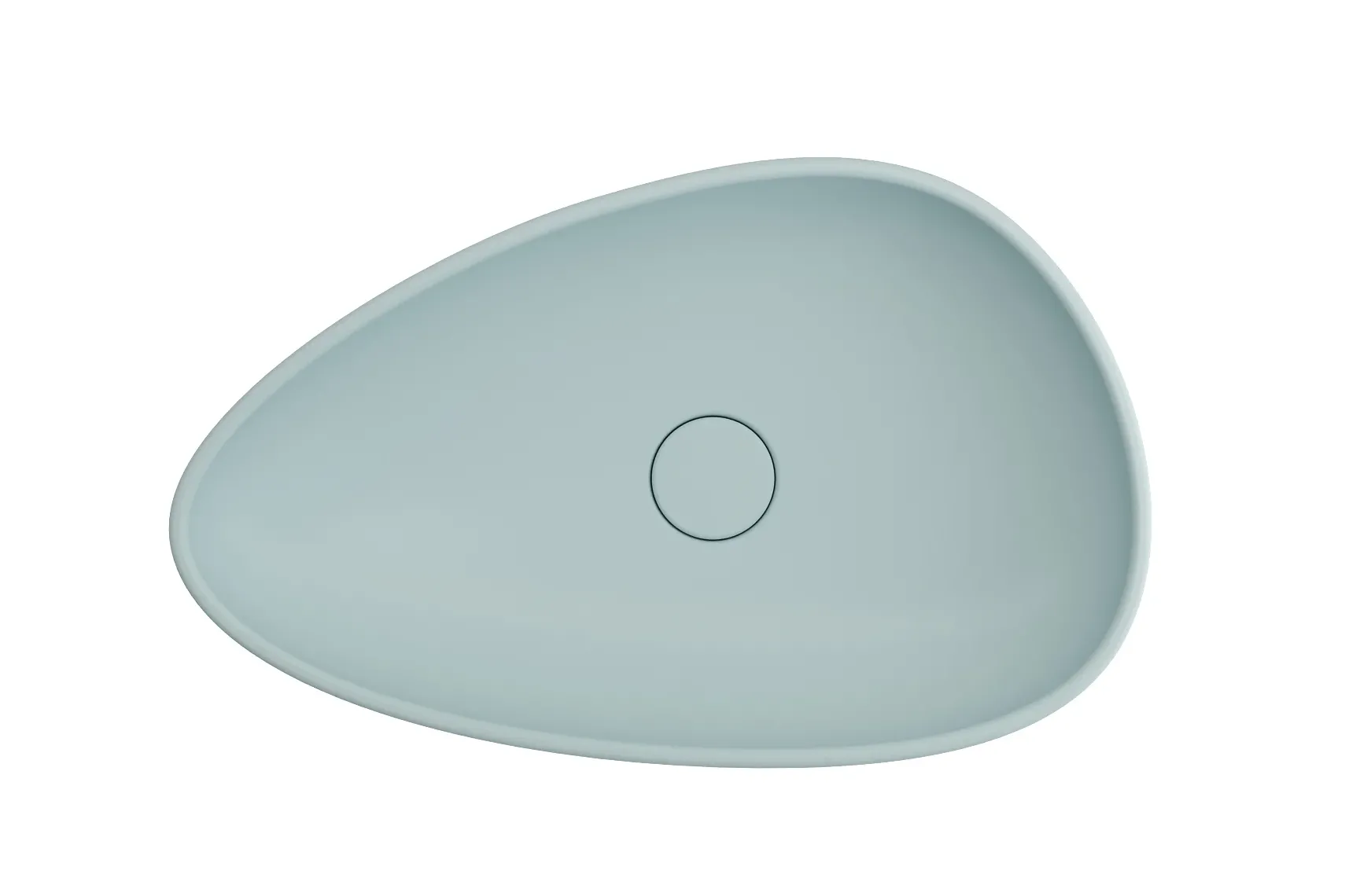 BOCCHI Etna 23" Palette Shaped Vessel Fireclay Bathroom Sink, Matte Ice Blue, 1114-029-0125