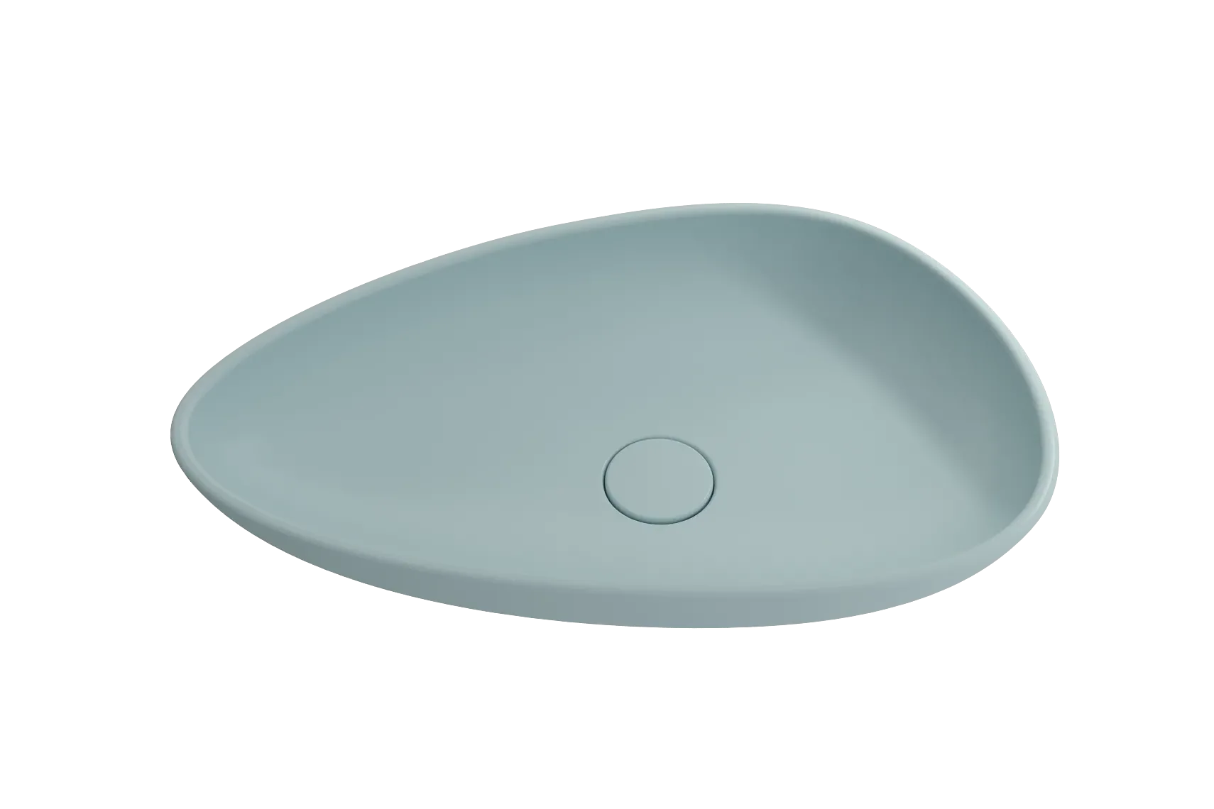 BOCCHI Etna 23" Palette Shaped Vessel Fireclay Bathroom Sink, Matte Ice Blue, 1114-029-0125