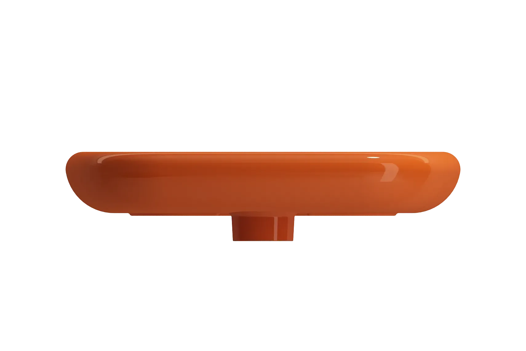 BOCCHI Fenice 22" Rectangle Vessel Fireclay Bathroom Sink, Orange, Single Faucet Hole, 1489-012-0126