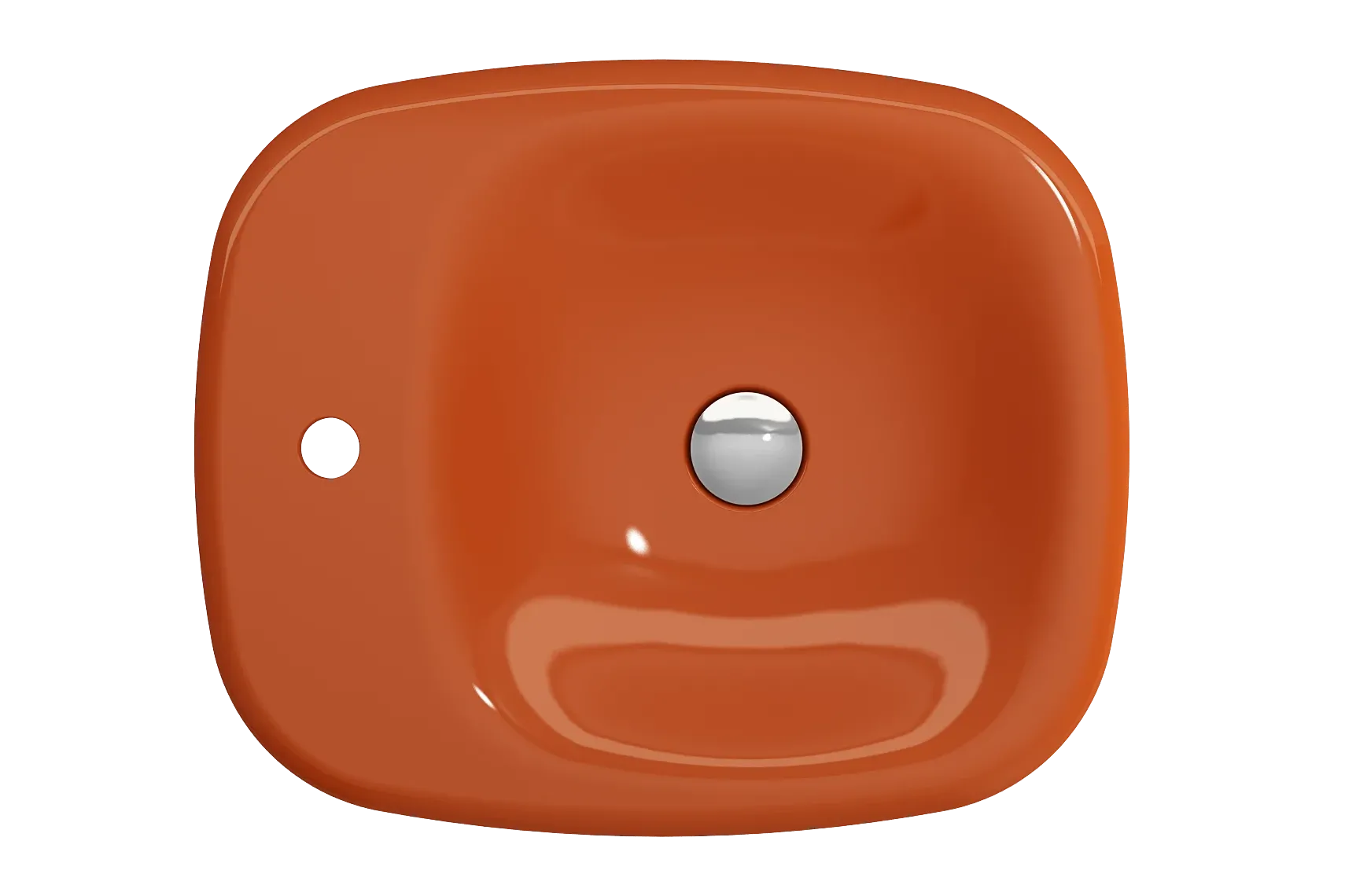 BOCCHI Fenice 22" Rectangle Vessel Fireclay Bathroom Sink, Orange, Single Faucet Hole, 1489-012-0126