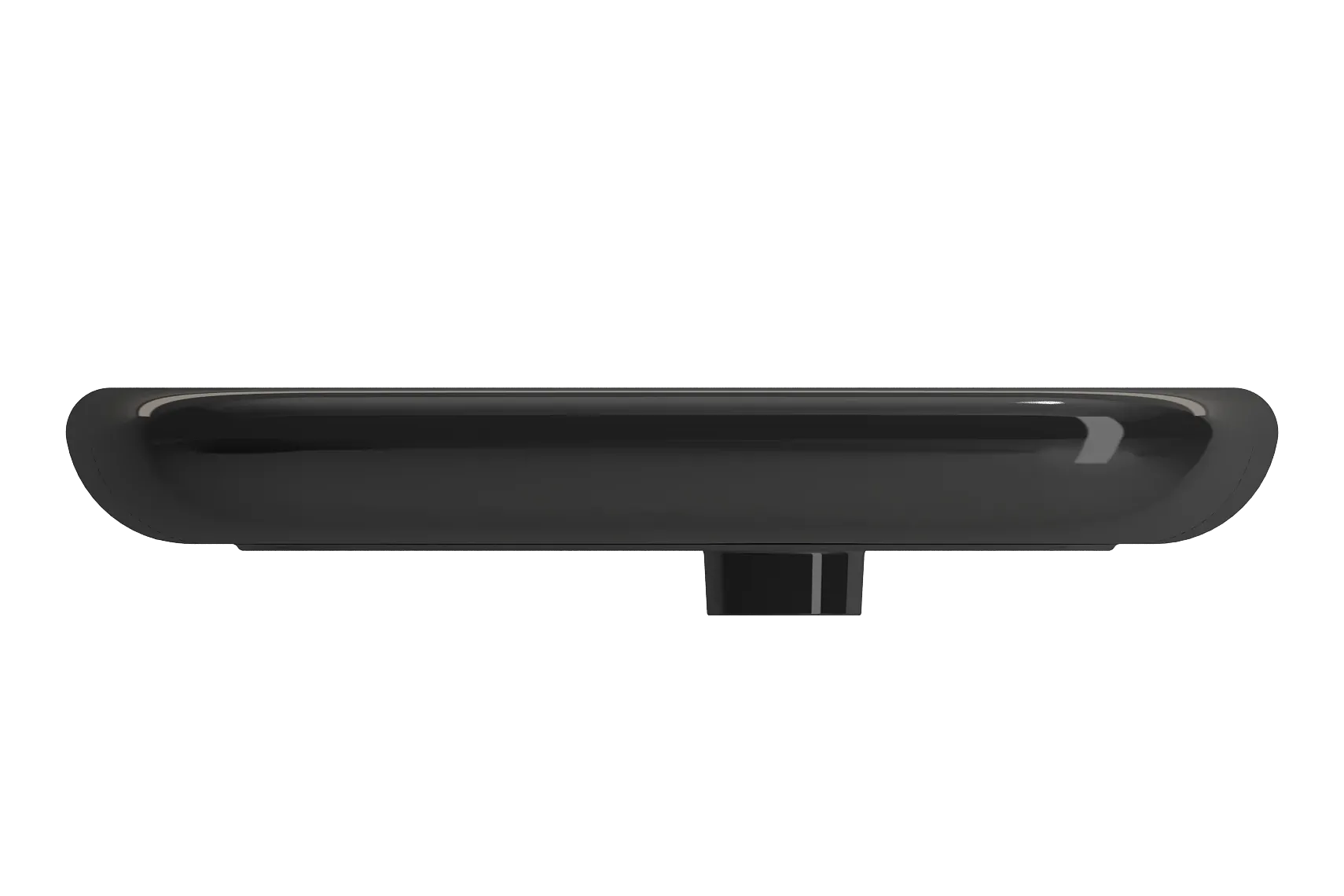 BOCCHI Fenice 22" Rectangle Vessel Fireclay Bathroom Sink, Black, Single Faucet Hole, 1489-005-0126