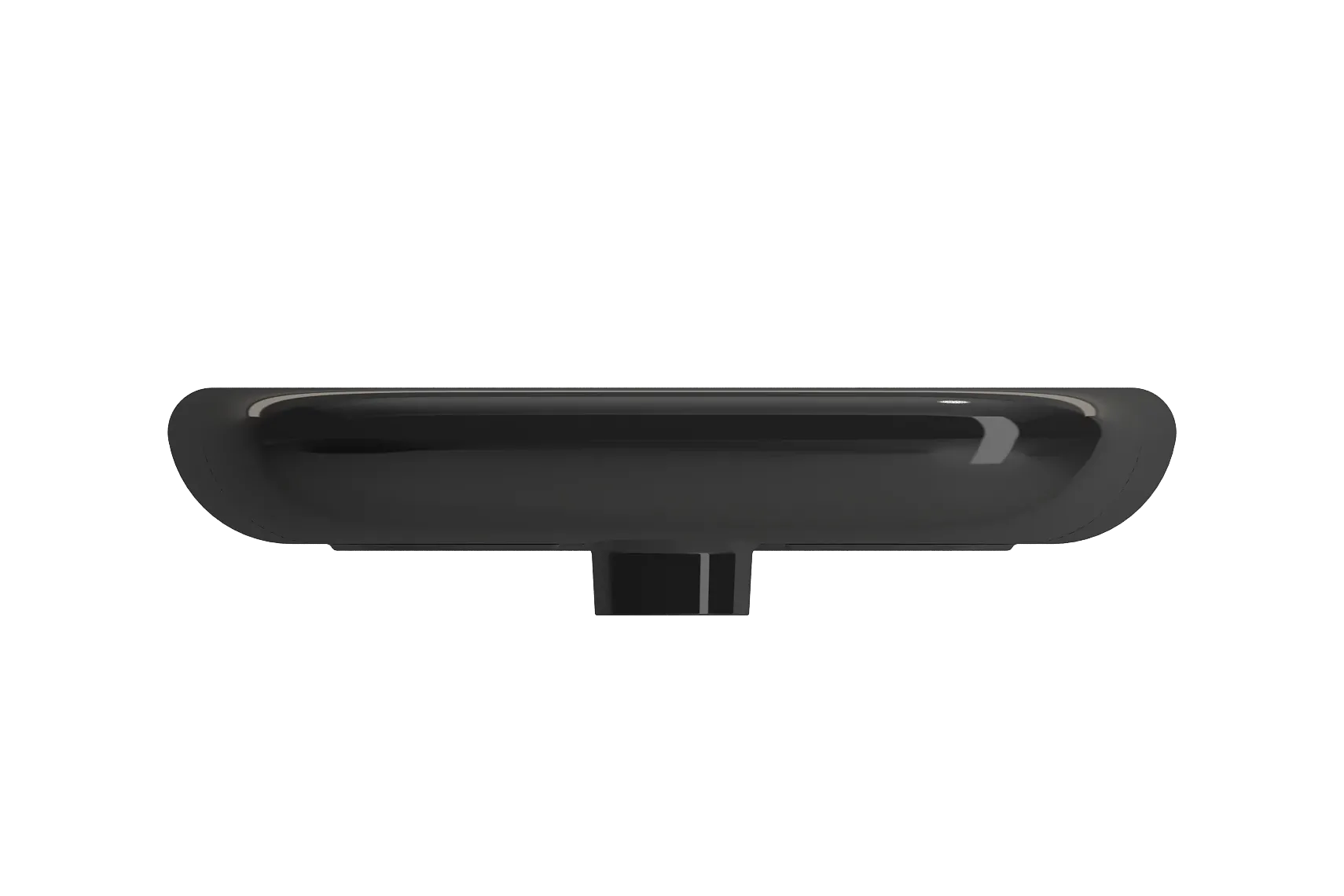 BOCCHI Fenice 22" Rectangle Vessel Fireclay Bathroom Sink, Black, Single Faucet Hole, 1489-005-0126