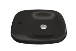 BOCCHI Fenice 22" Rectangle Vessel Fireclay Bathroom Sink, Matte Black, Single Faucet Hole, 1489-004-0126