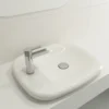 BOCCHI Fenice 22" Rectangle Vessel Fireclay Bathroom Sink, White, Single Faucet Hole, 1489-001-0126