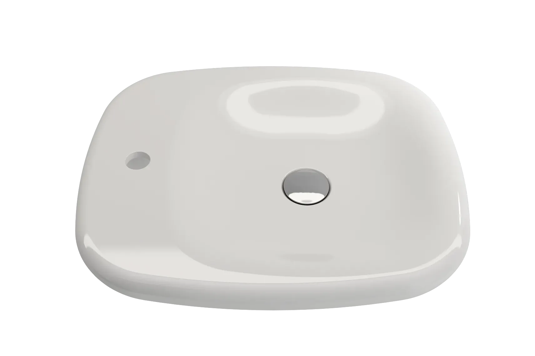 BOCCHI Fenice 22" Rectangle Vessel Fireclay Bathroom Sink, White, Single Faucet Hole, 1489-001-0126