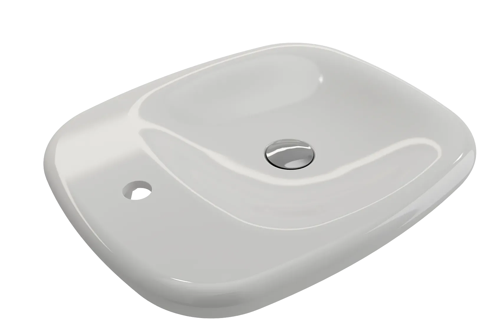 BOCCHI Fenice 22" Rectangle Vessel Fireclay Bathroom Sink, White, Single Faucet Hole, 1489-001-0126