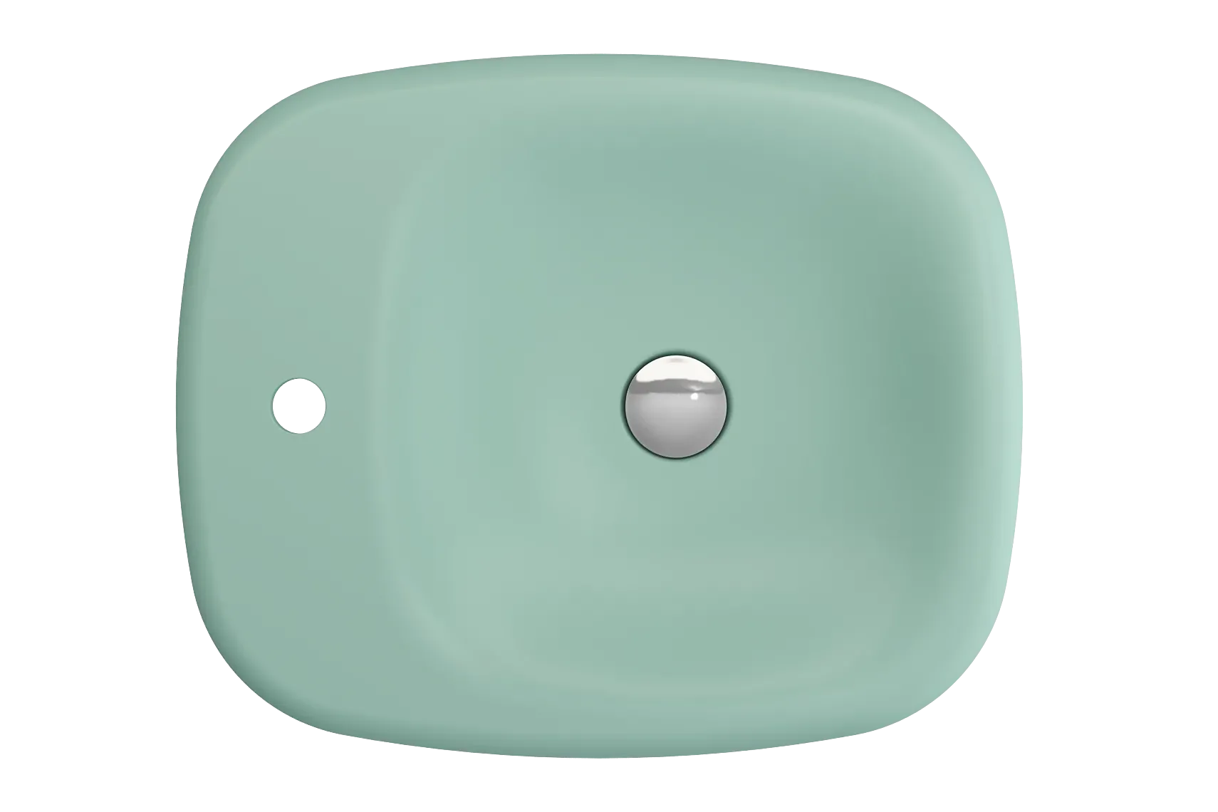 BOCCHI Fenice 22" Rectangle Vessel Fireclay Bathroom Sink, Matte Mint Green, Single Faucet Hole, 1489-033-0126