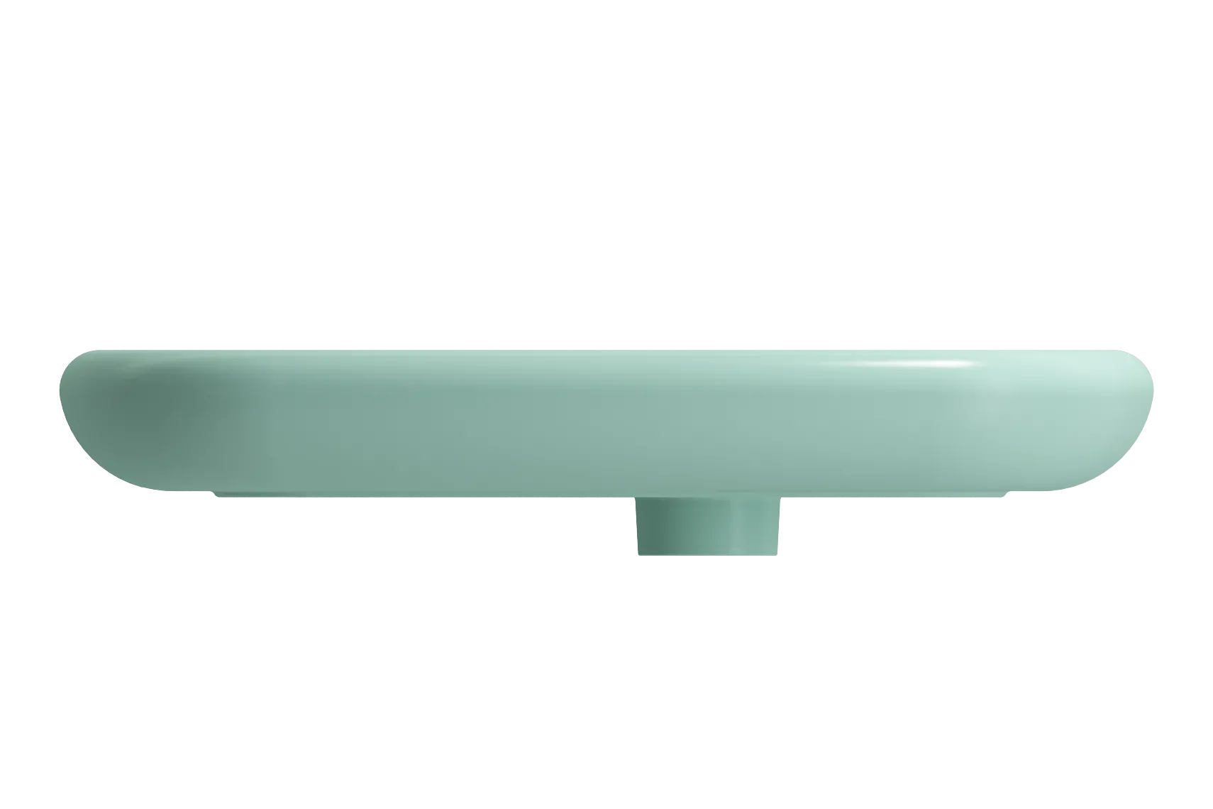 BOCCHI Fenice 22" Rectangle Vessel Fireclay Bathroom Sink, Matte Mint Green, Single Faucet Hole, 1489-033-0126