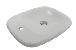 BOCCHI Fenice 22" Rectangle Vessel Fireclay Bathroom Sink, Matte White, Single Faucet Hole, 1489-002-0126