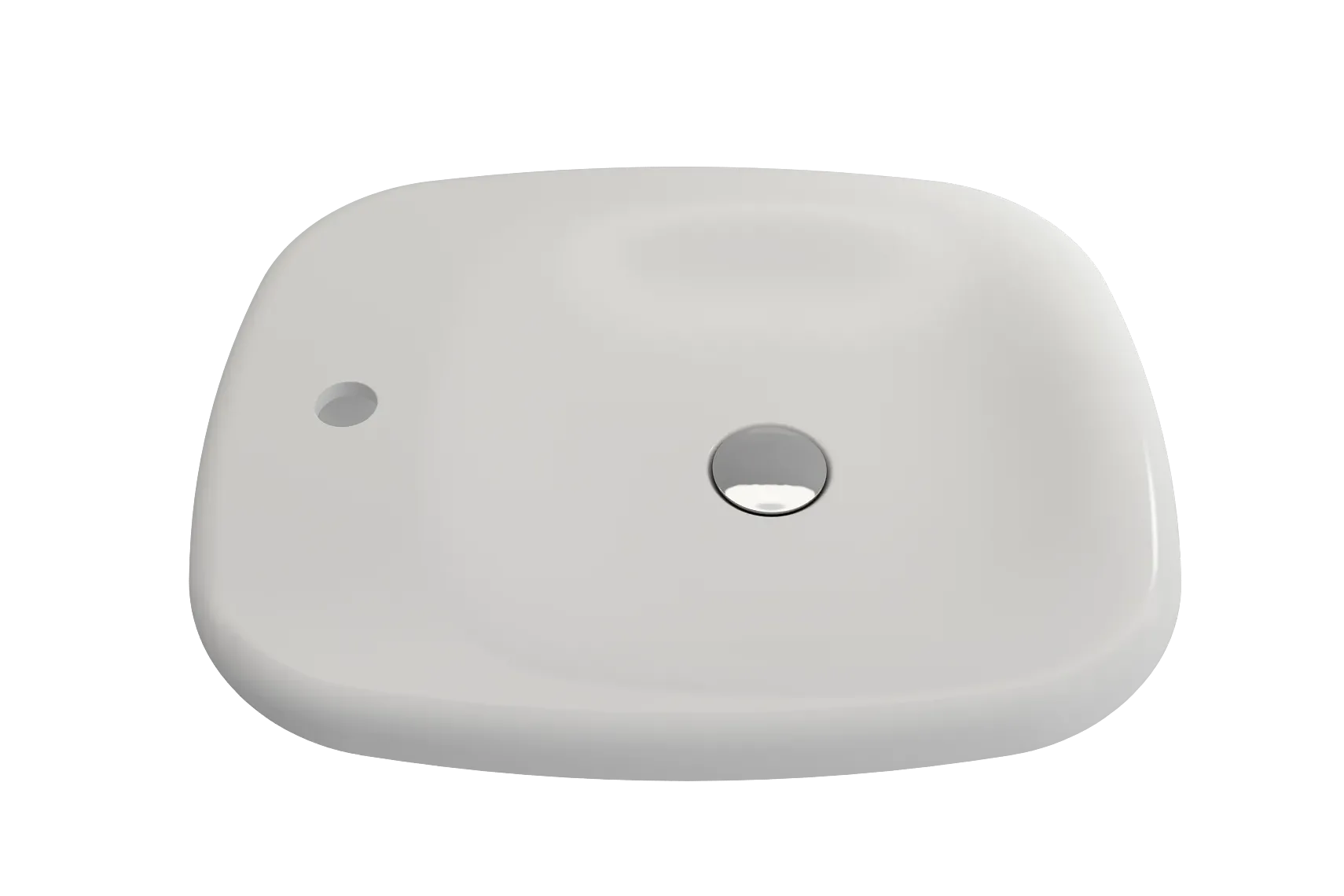 BOCCHI Fenice 22" Rectangle Vessel Fireclay Bathroom Sink, Matte White, Single Faucet Hole, 1489-002-0126