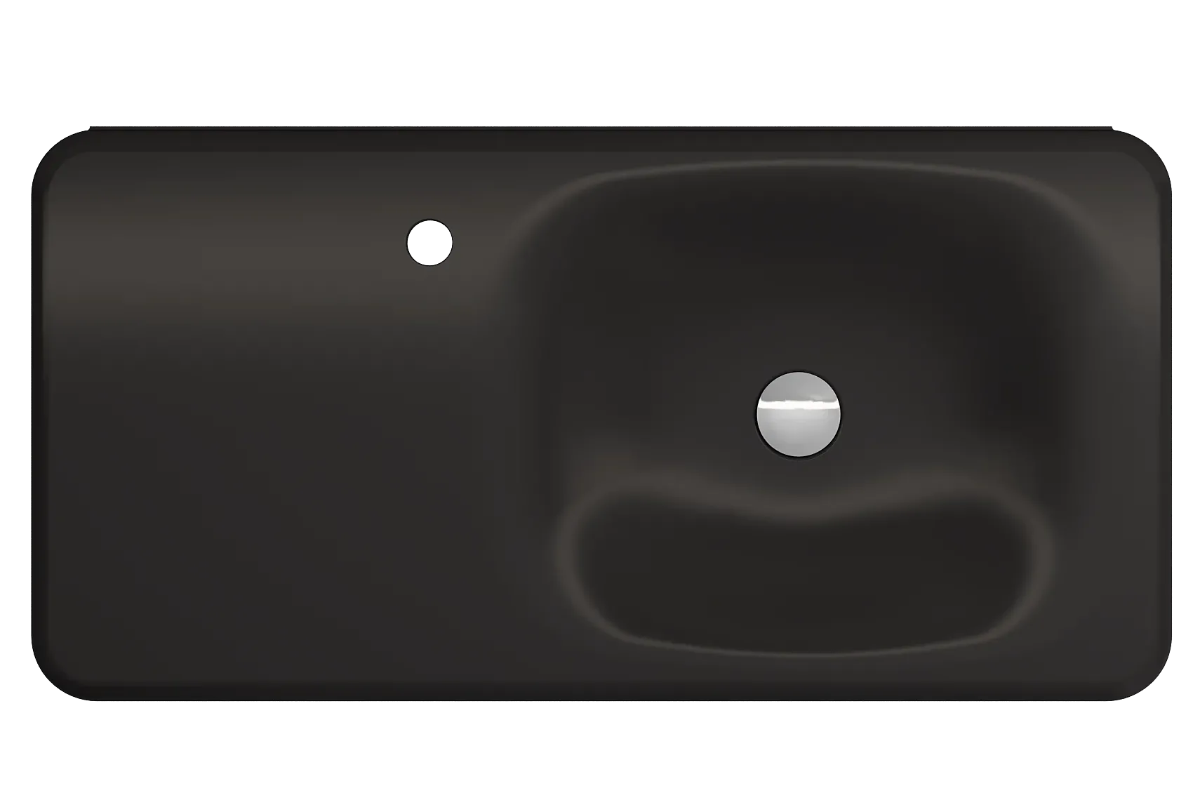BOCCHI Fenice 36" Rectangle Wallmount Fireclay Bathroom Sink, Matte Black, Single Faucet Hole, 1490-004-0126