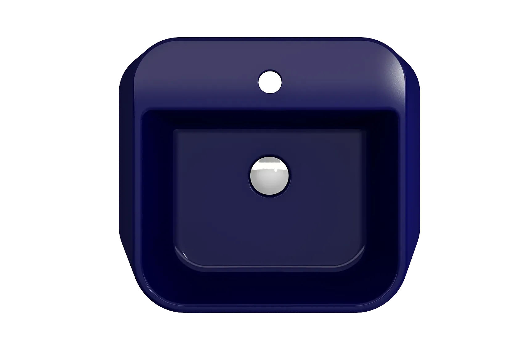 BOCCHI Firenze 20" Rectangle Vessel Fireclay Bathroom Sink, Sapphire Blue, Single Faucet Hole, 1074-010-0126
