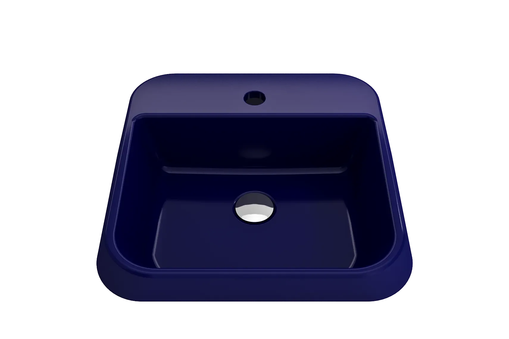 BOCCHI Firenze 20" Rectangle Vessel Fireclay Bathroom Sink, Sapphire Blue, Single Faucet Hole, 1074-010-0126