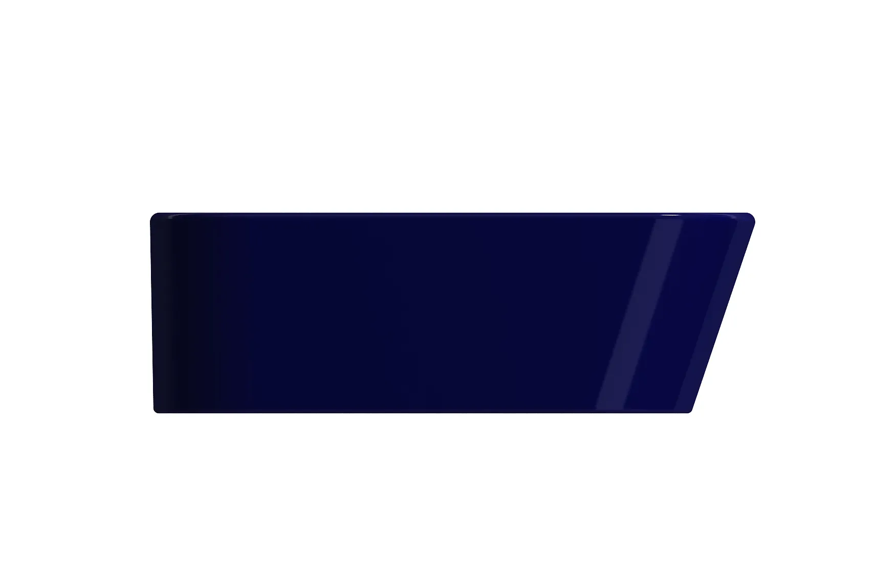 BOCCHI Firenze 20" Rectangle Vessel Fireclay Bathroom Sink, Sapphire Blue, Single Faucet Hole, 1074-010-0126