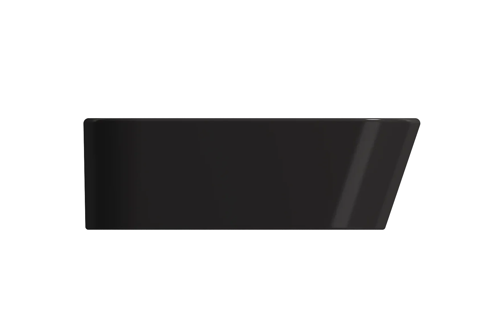 BOCCHI Firenze 20" Rectangle Vessel Fireclay Bathroom Sink, Matte Black, Single Faucet Hole, 1074-004-0126