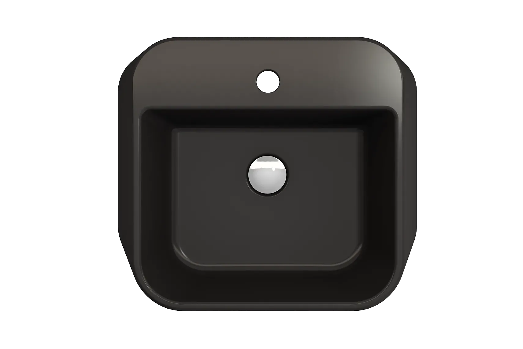 BOCCHI Firenze 20" Rectangle Vessel Fireclay Bathroom Sink, Matte Black, Single Faucet Hole, 1074-004-0126
