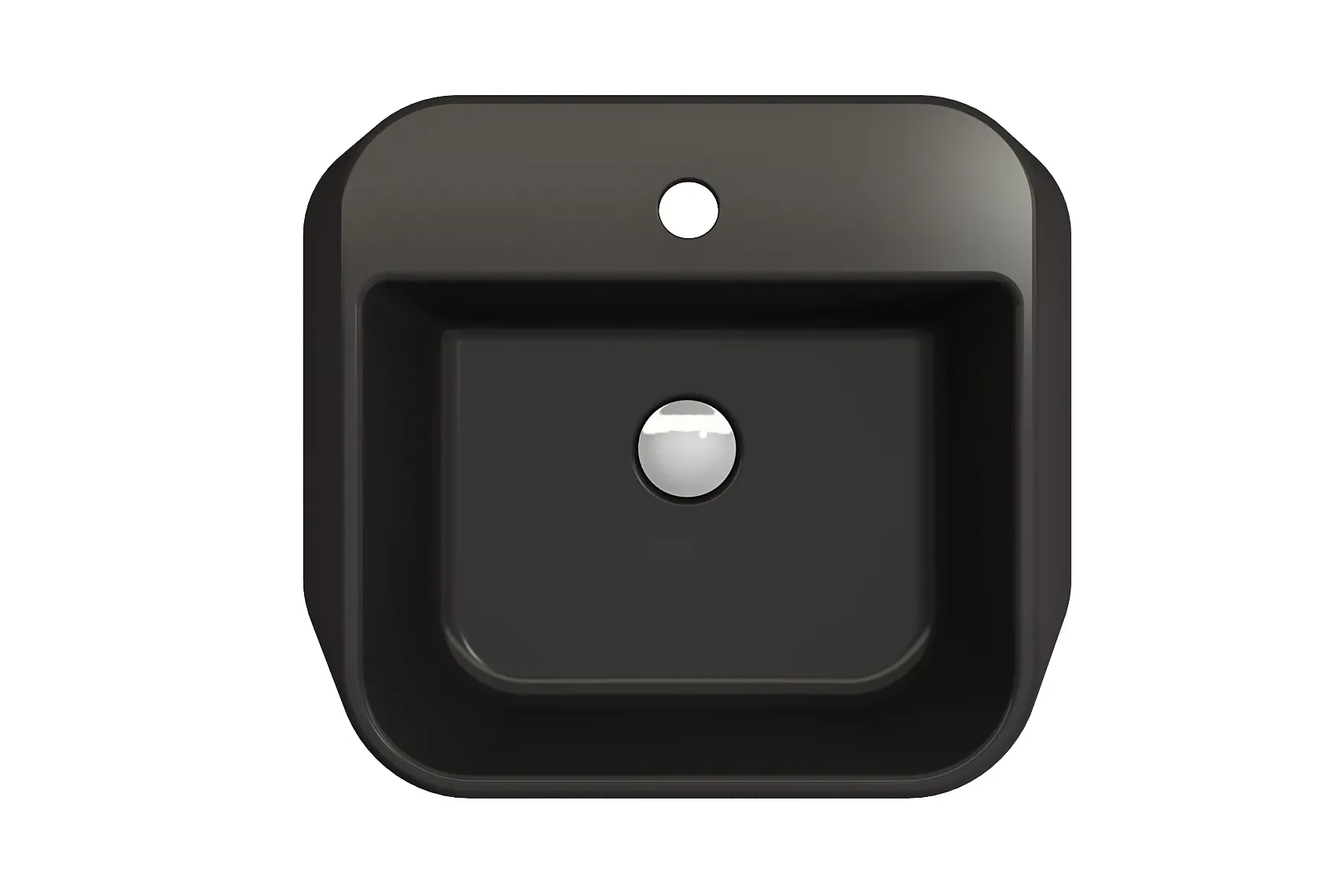 BOCCHI Firenze 20" Rectangle Vessel Fireclay Bathroom Sink, Matte Black, Single Faucet Hole, 1074-004-0126