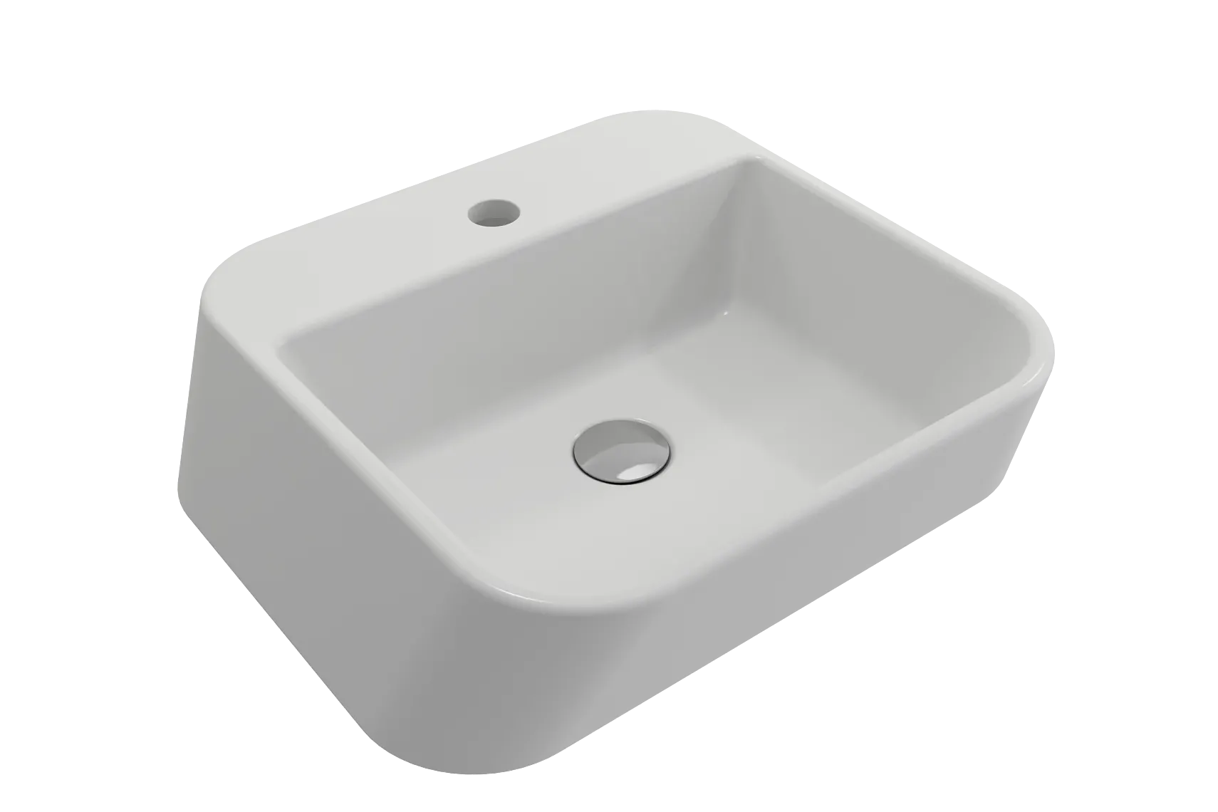 BOCCHI Firenze 20" Rectangle Vessel Fireclay Bathroom Sink, Matte White, Single Faucet Hole, 1074-002-0126