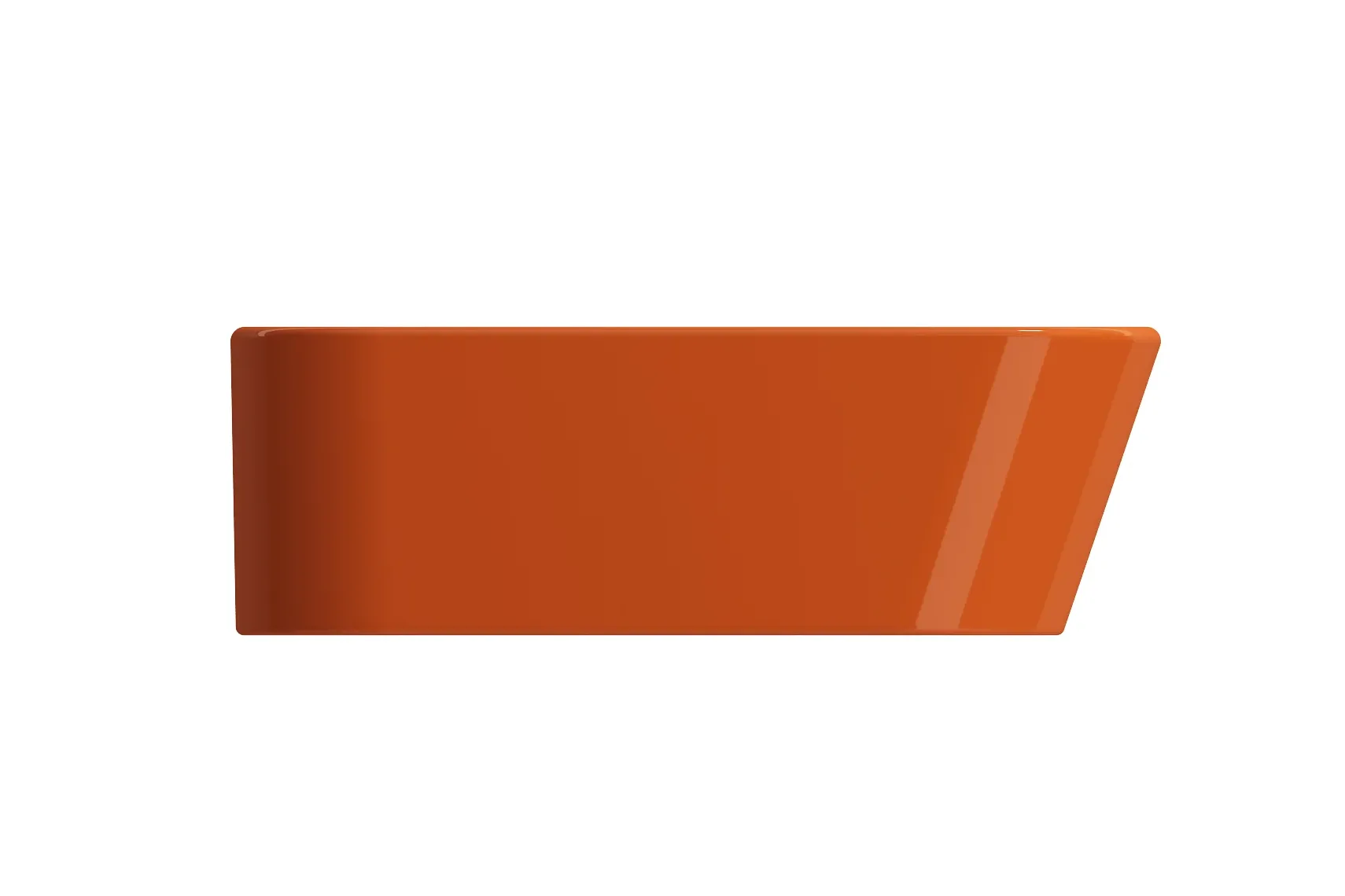 BOCCHI Firenze 20" Rectangle Vessel Fireclay Bathroom Sink, Orange, Single Faucet Hole, 1074-012-0126