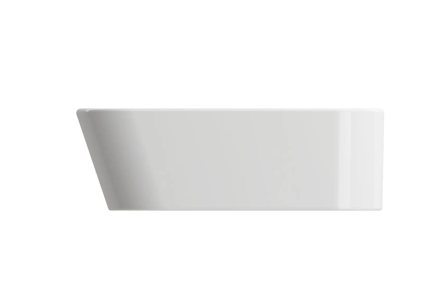 BOCCHI Firenze 20" Rectangle Vessel Fireclay Bathroom Sink, White, Single Faucet Hole, 1074-001-0126