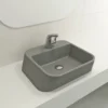 BOCCHI Firenze 20" Rectangle Vessel Fireclay Bathroom Sink, Matte Gray, Single Faucet Hole, 1074-006-0126