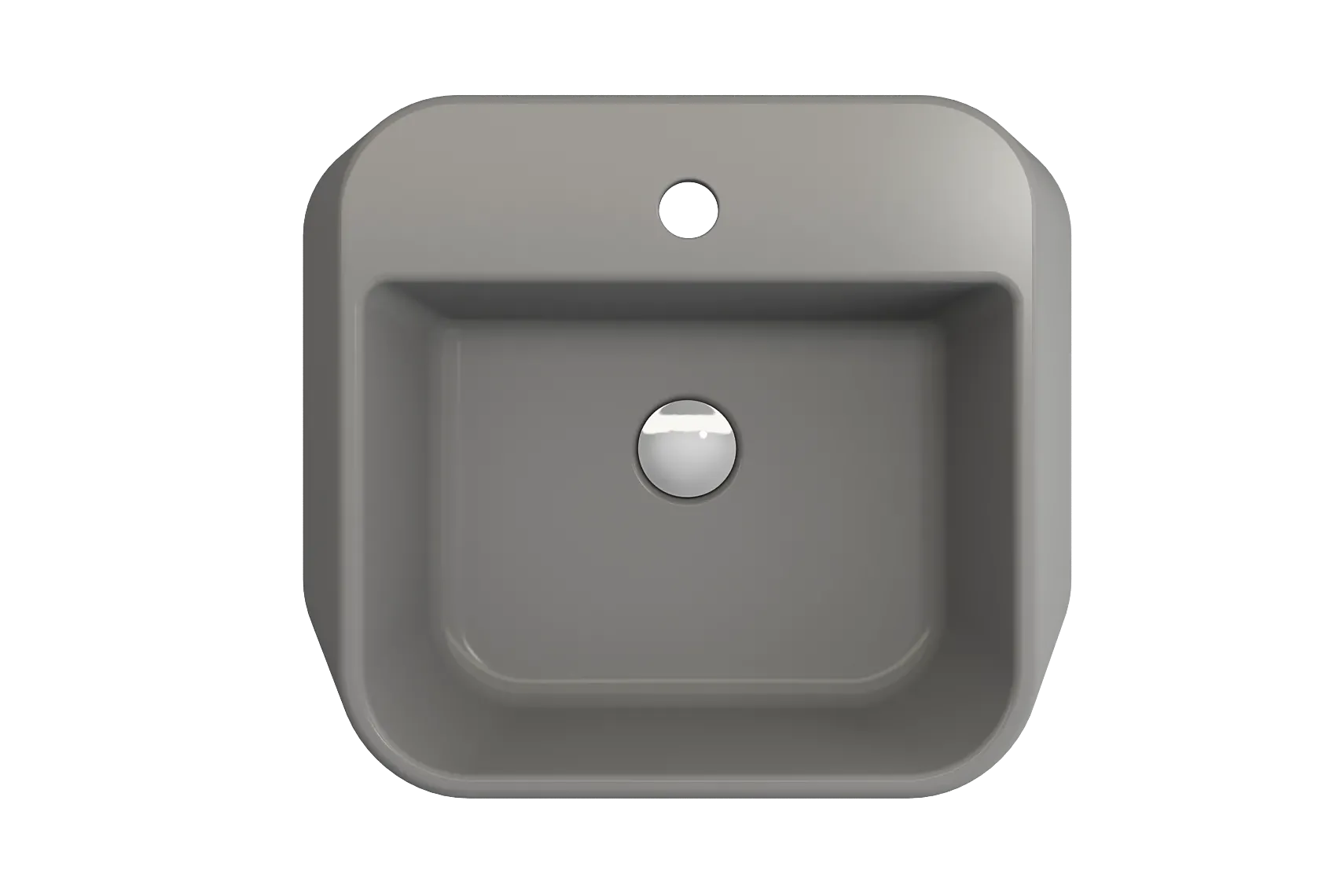 BOCCHI Firenze 20" Rectangle Vessel Fireclay Bathroom Sink, Matte Gray, Single Faucet Hole, 1074-006-0126