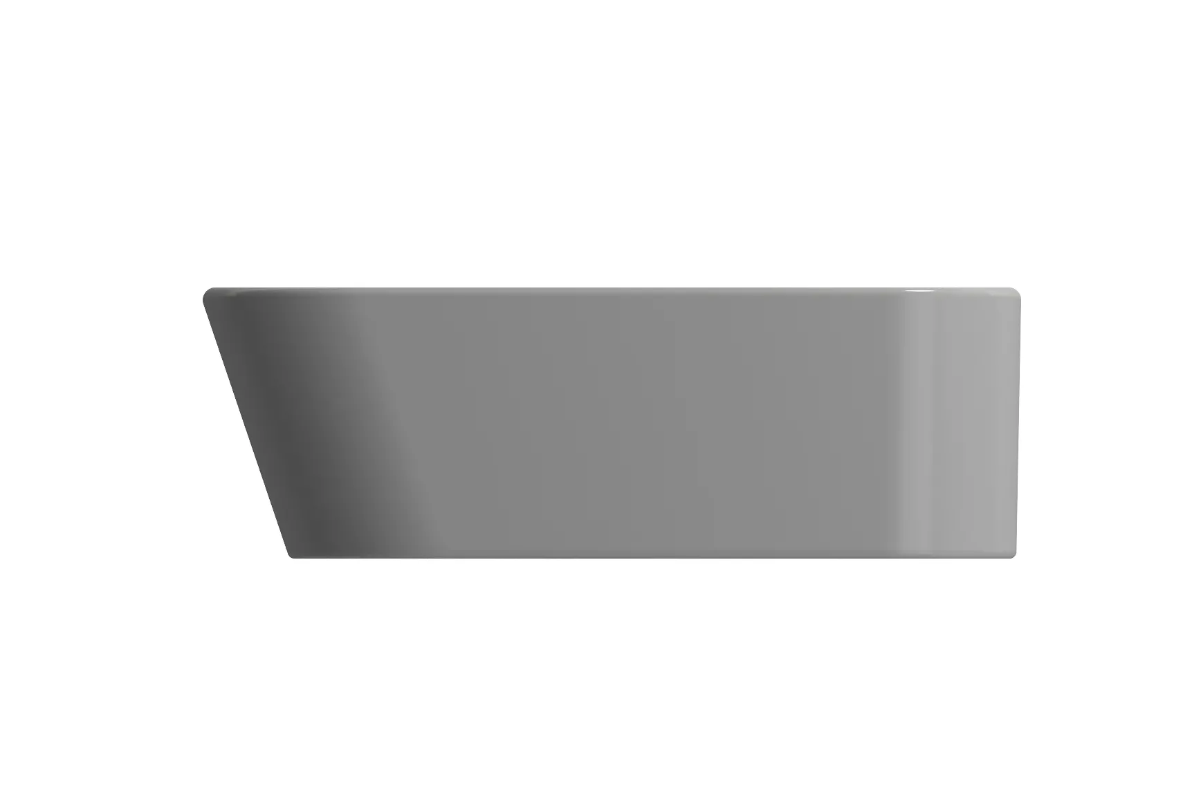 BOCCHI Firenze 20" Rectangle Vessel Fireclay Bathroom Sink, Matte Gray, Single Faucet Hole, 1074-006-0126
