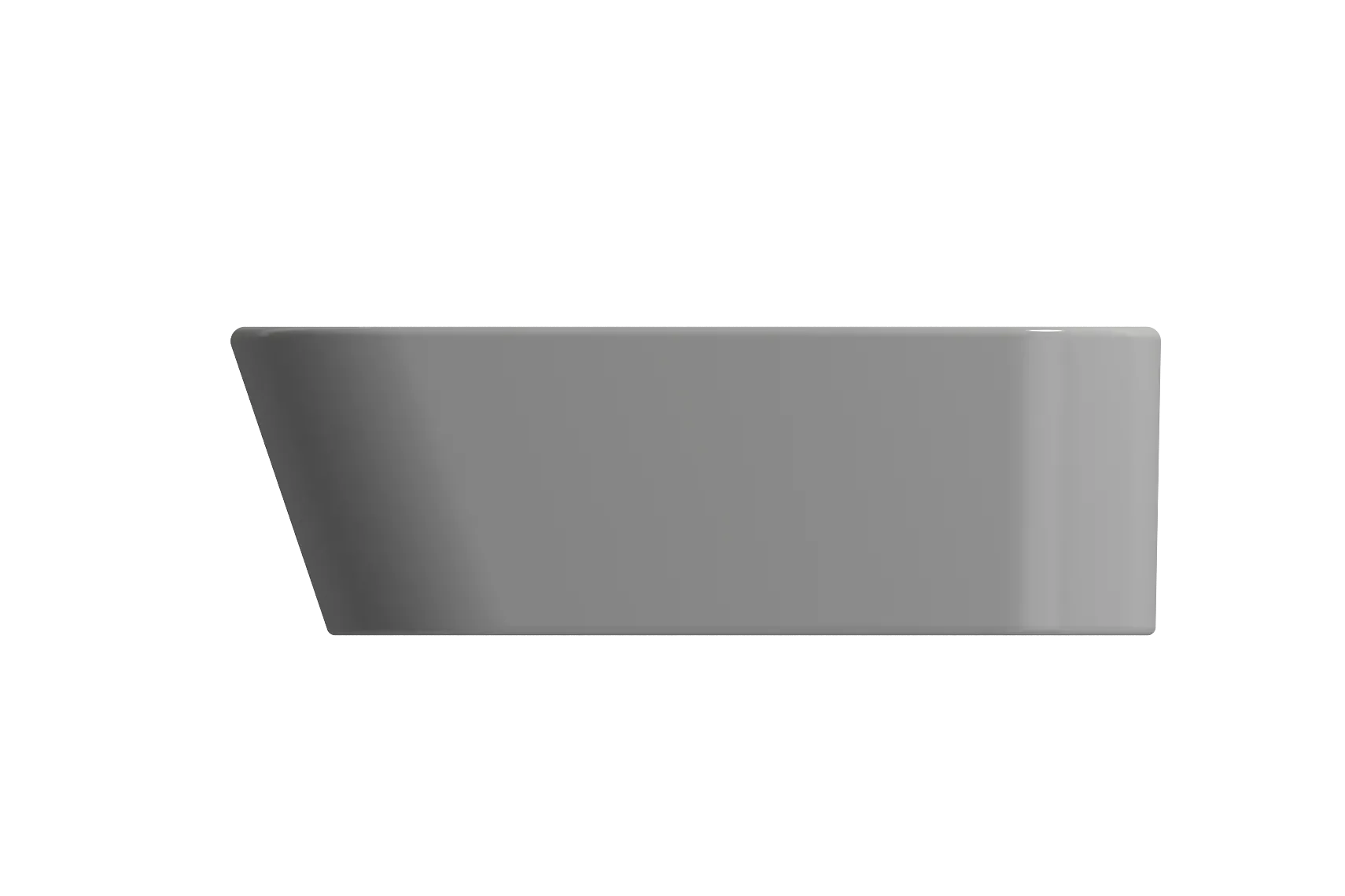 BOCCHI Firenze 20" Rectangle Vessel Fireclay Bathroom Sink, Matte Gray, Single Faucet Hole, 1074-006-0126
