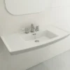 BOCCHI Lavita 40" Rectangle Wallmount Fireclay Bathroom Sink, Matte White, 3 Faucet Hole, 1168-002-0127