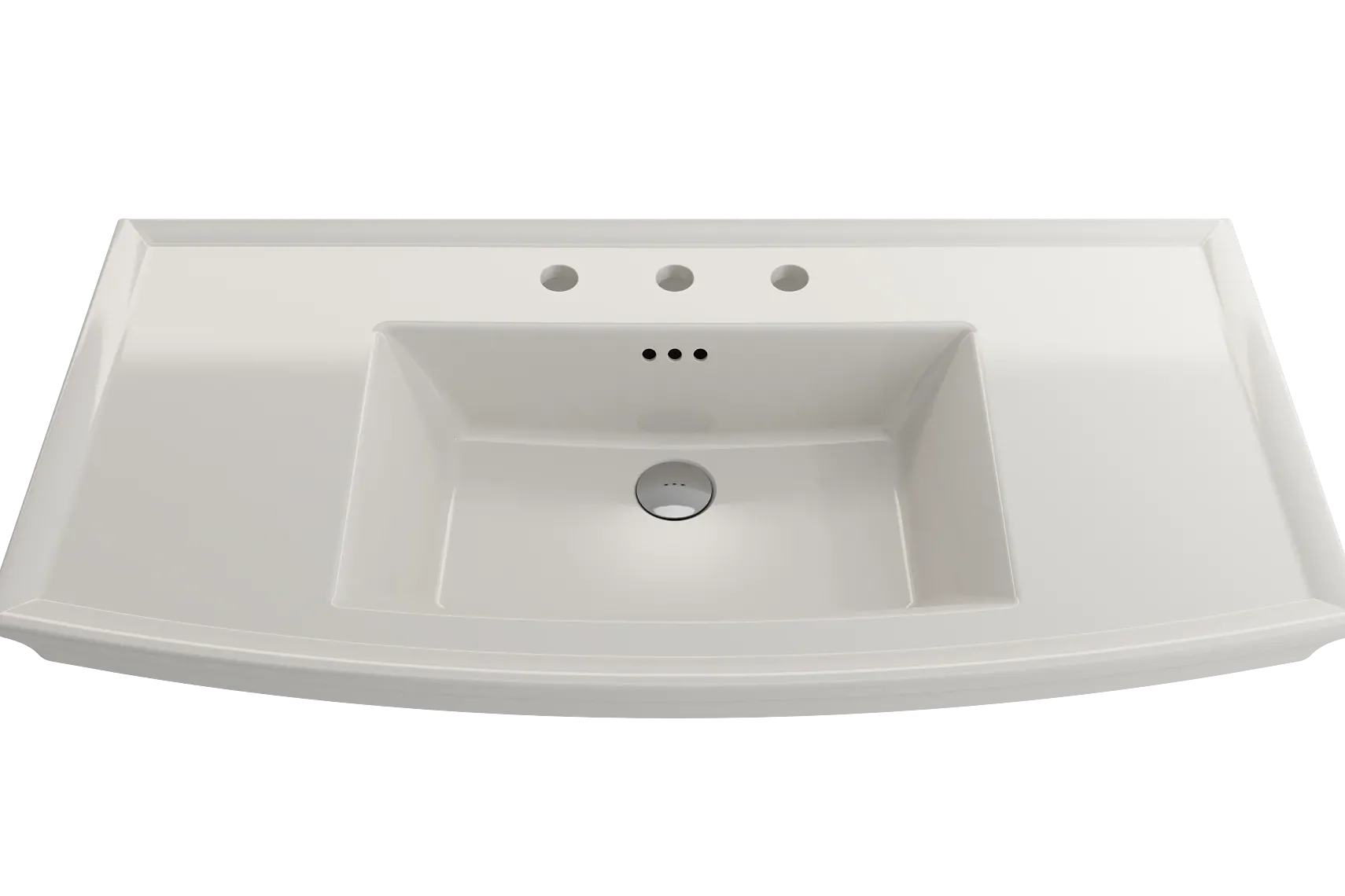BOCCHI Lavita 40" Rectangle Wallmount Fireclay Bathroom Sink, Biscuit, 3 Faucet Hole, 1168-014-0127