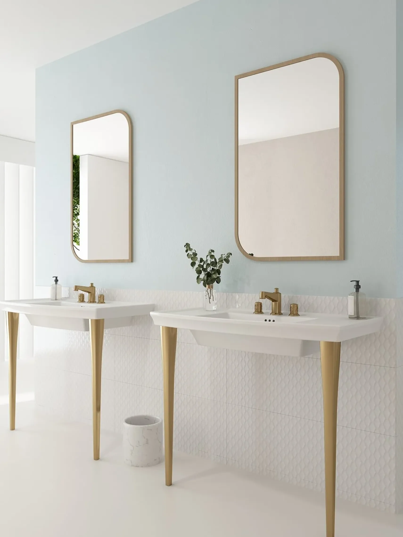 BOCCHI Lavita 40" Rectangle Wallmount Fireclay Bathroom Sink, Biscuit, 3 Faucet Hole, 1168-014-0127