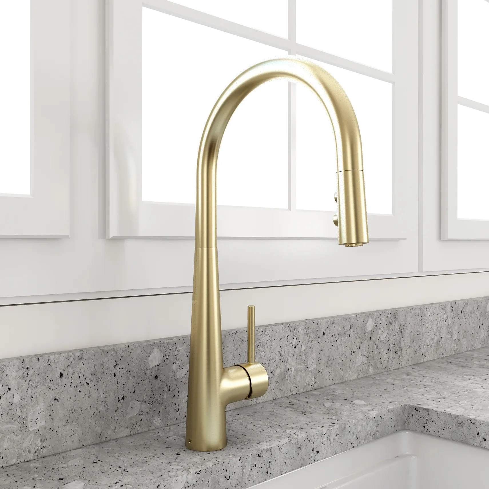BOCCHI Lugano 1.75 GPM Brass Kitchen Faucet, Modern, Brushed Gold, 2025 0001 BG