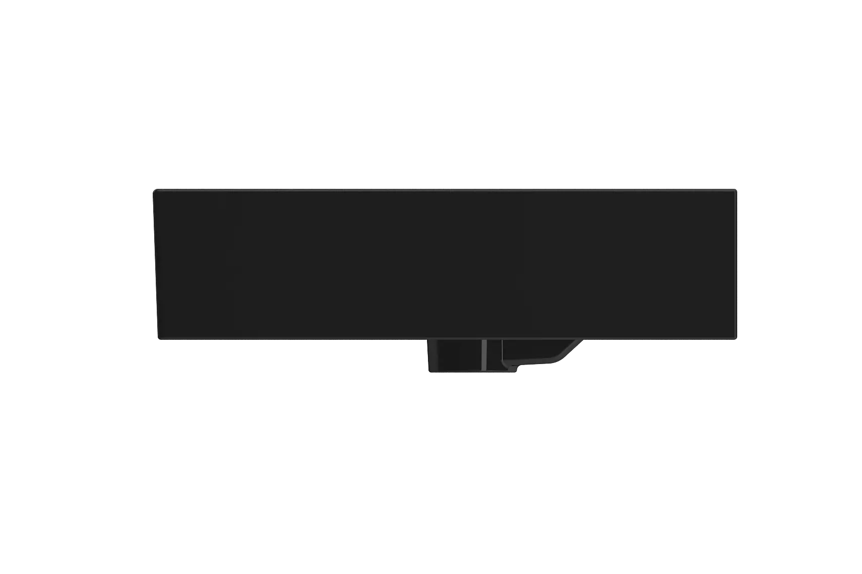BOCCHI Milano 48" Rectangle Wallmount Fireclay Bathroom Sink, Black, Single Faucet Hole, 1394-005-0126