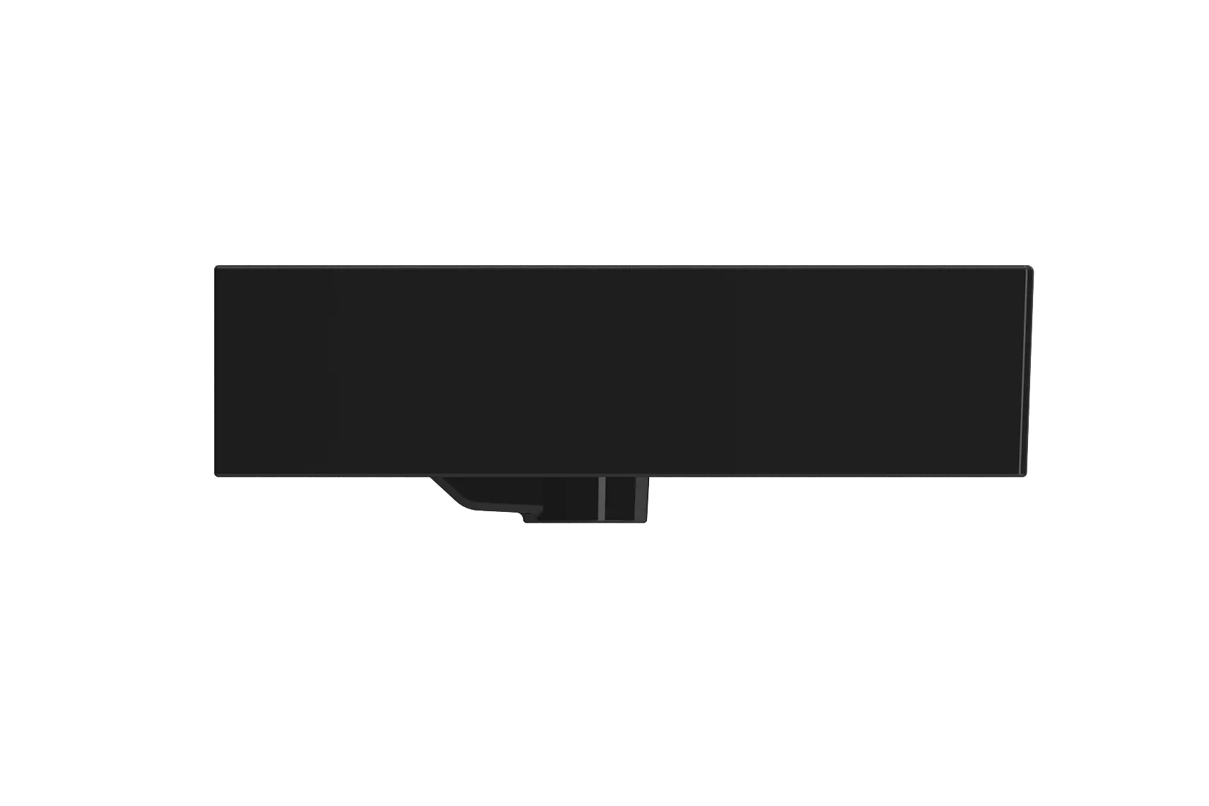 BOCCHI Milano 48" Rectangle Wallmount Fireclay Bathroom Sink, Black, Single Faucet Hole, 1394-005-0126