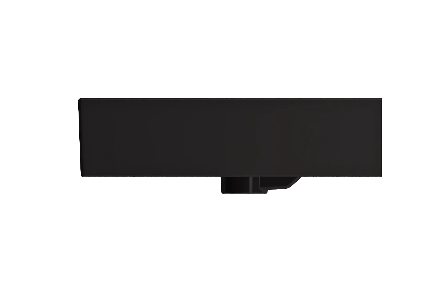 BOCCHI Milano 40" Rectangle Wallmount Fireclay Bathroom Sink, Matte Black, Single Faucet Hole, 1378-004-0126