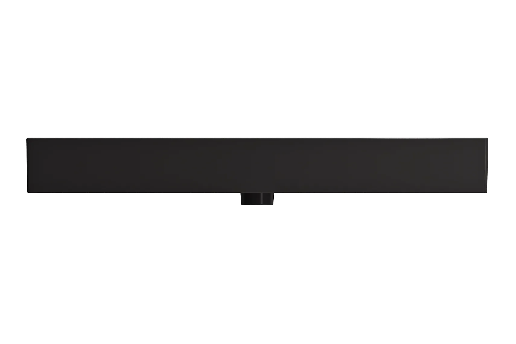 BOCCHI Milano 40" Rectangle Wallmount Fireclay Bathroom Sink, Matte Black, Single Faucet Hole, 1378-004-0126