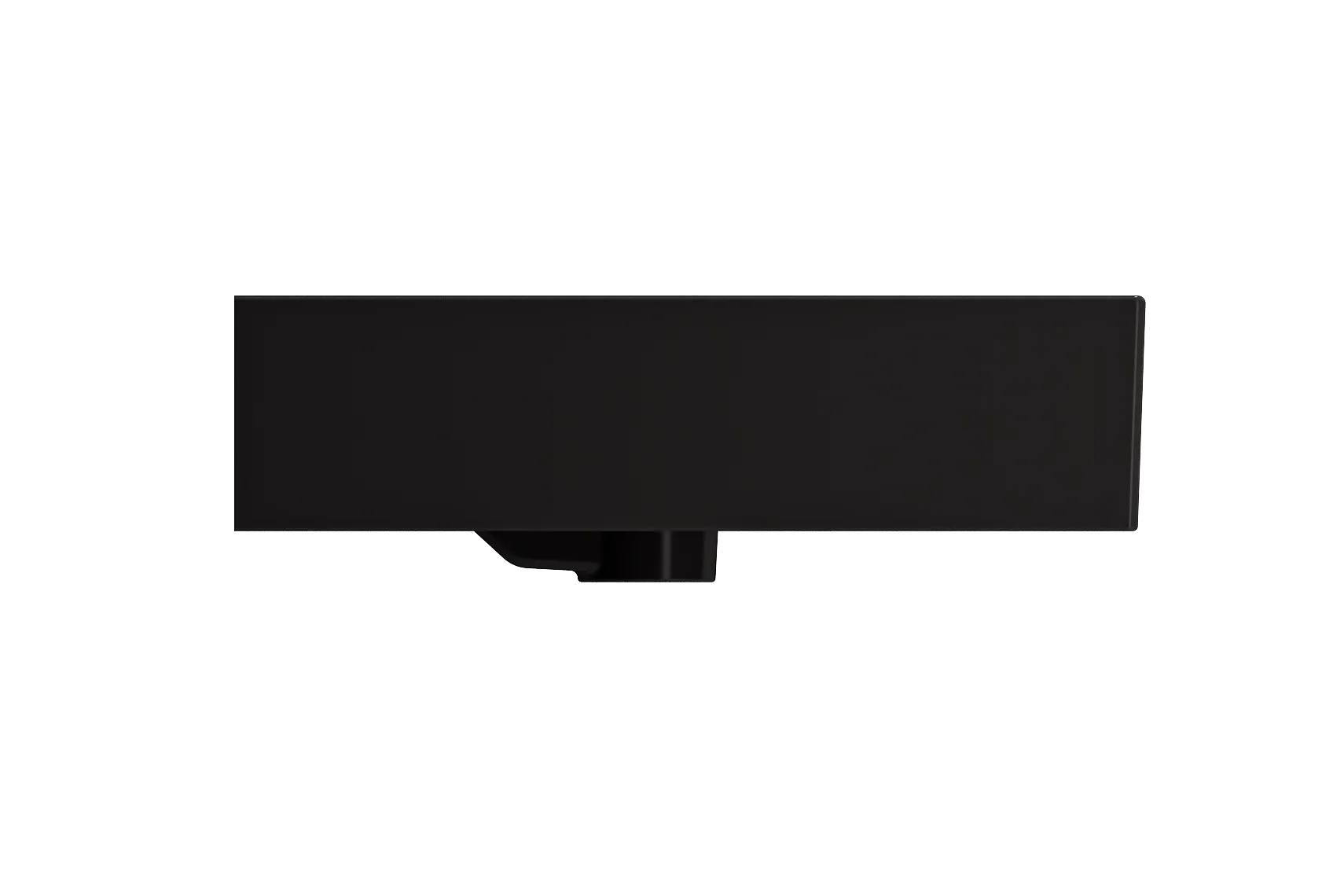 BOCCHI Milano 40" Rectangle Wallmount Fireclay Bathroom Sink, Matte Black, Single Faucet Hole, 1378-004-0126