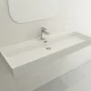 BOCCHI Milano 48" Rectangle Wallmount Fireclay Bathroom Sink, White, Single Faucet Hole, 1394-001-0126