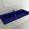 BOCCHI Milano 48" Rectangle Wallmount Fireclay Bathroom Sink, Sapphire Blue, Single Faucet Hole, 1394-010-0126