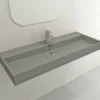 BOCCHI Milano 48" Rectangle Wallmount Fireclay Bathroom Sink, Matte Gray, Single Faucet Hole, 1394-006-0126