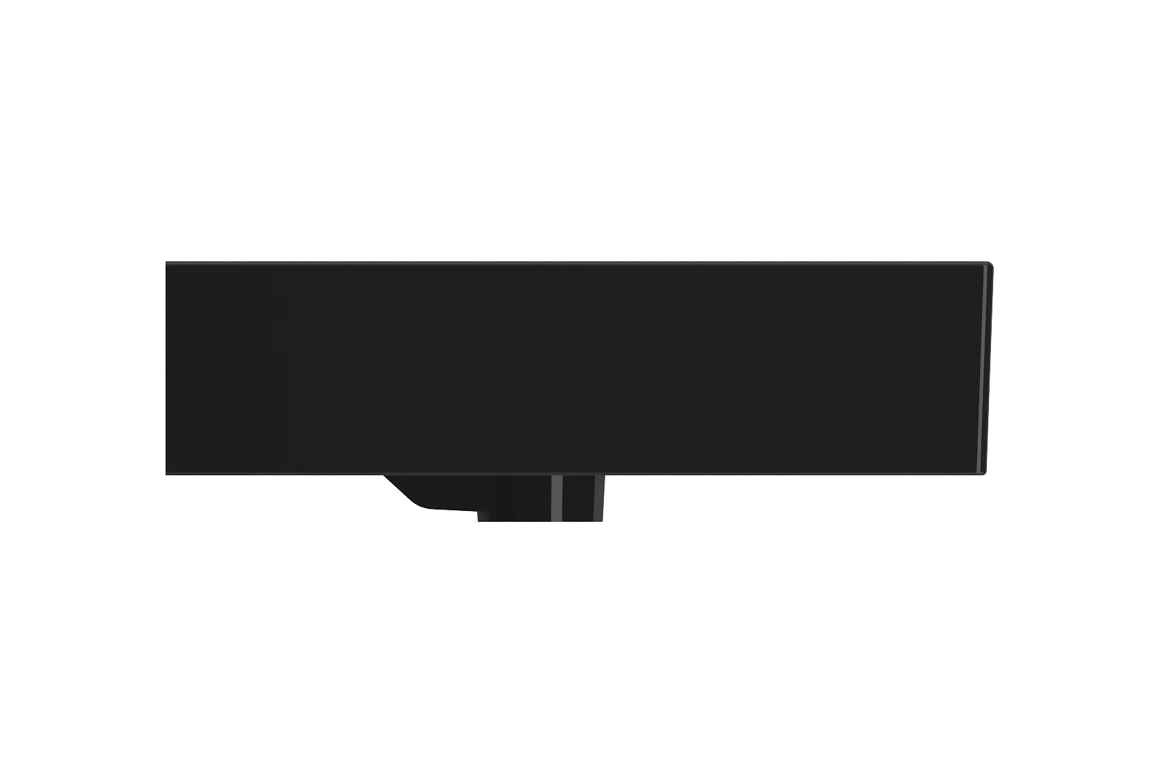 BOCCHI Milano 32" Rectangle Wallmount Fireclay Bathroom Sink, Black, 3 Faucet Hole, 1377-005-0127