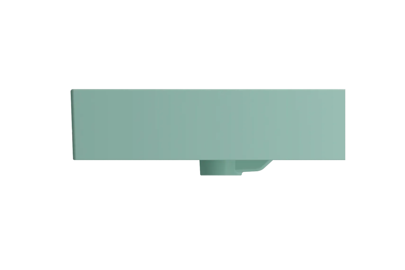 BOCCHI Milano 40" Rectangle Wallmount Fireclay Bathroom Sink, Matte Mint Green, Single Faucet Hole, 1378-033-0126